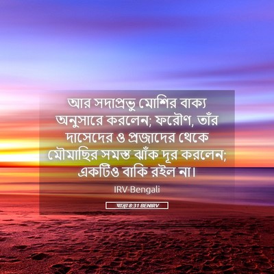 Picture 05 - যাত্ৰা 8:31 BENIRV - আর সদাপ্রভু মোশির - Bible Verse Picture