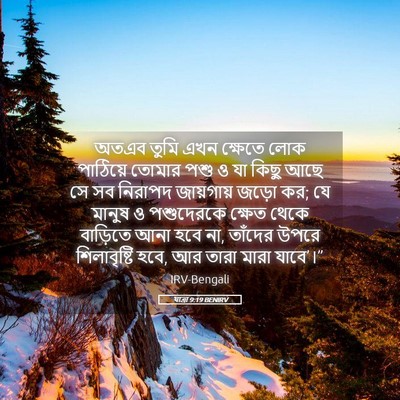Picture 05 - যাত্ৰা 9:19 BENIRV - অতএব তুমি এখন - Bible Verse Picture