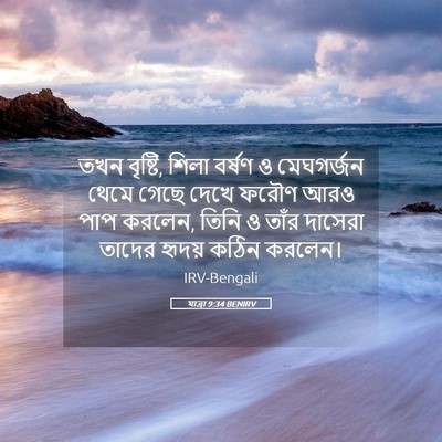 Picture 05 - যাত্ৰা 9:34 BENIRV - তখন বৃষ্টি, শিলা - Bible Verse Picture