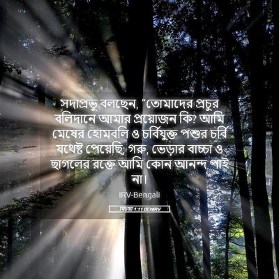 Picture 05 - যিচয়া 1:11 BENIRV - সদাপ্রভু বলছেন, - Bible Verse Picture