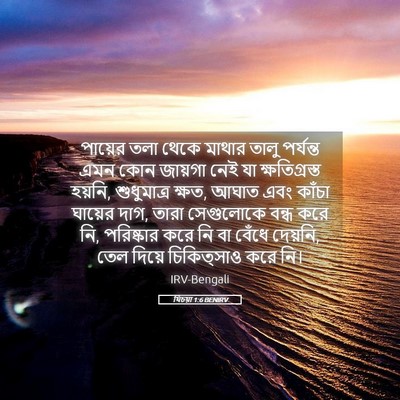 Picture 05 - যিচয়া 1:6 BENIRV - পায়ের তলা থেকে - Bible Verse Picture