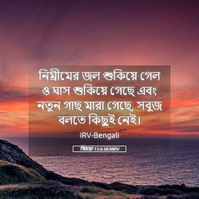 Picture 05 - যিচয়া 15:6 BENIRV - নিম্রীমের জল - Bible Verse Picture