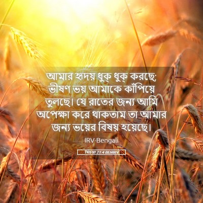 Picture 05 - যিচয়া 21:4 BENIRV - আমার হৃদয় ধুক্ - Bible Verse Picture