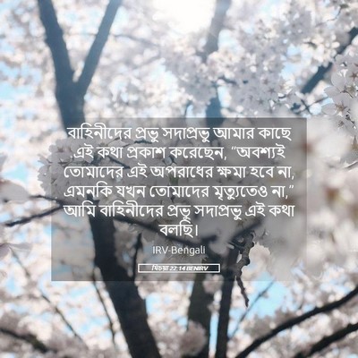 Picture 05 - যিচয়া 22:14 BENIRV - বাহিনীদের প্রভু - Bible Verse Picture