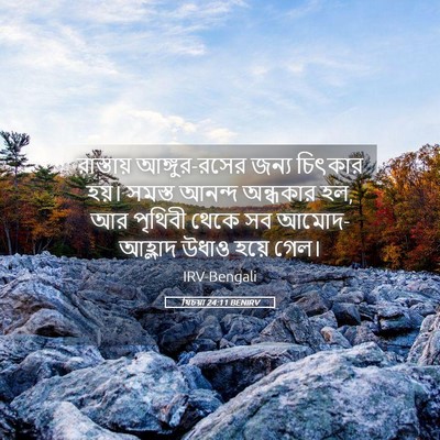 Picture 05 - যিচয়া 24:11 BENIRV - রাস্তায় - Bible Verse Picture