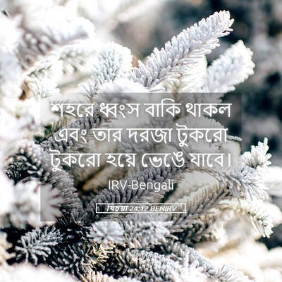 Picture 05 - যিচয়া 24:12 BENIRV - শহরে ধ্বংস বাকি - Bible Verse Picture