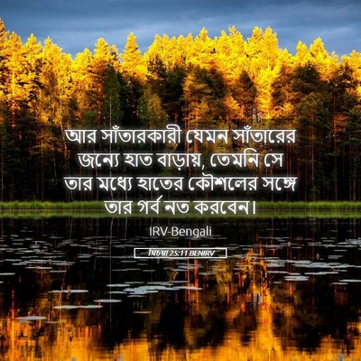 Picture 05 - যিচয়া 25:11 BENIRV - আর সাঁতারকারী - Bible Verse Picture