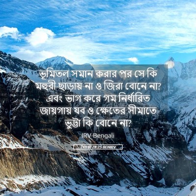 Picture 05 - যিচয়া 28:25 BENIRV - ভূমিতল সমান করার - Bible Verse Picture