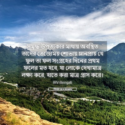 Picture 05 - যিচয়া 28:4 BENIRV - সমৃদ্ধ উপত্যকার - Bible Verse Picture
