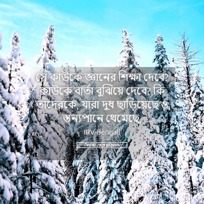 Picture 05 - যিচয়া 28:9 BENIRV - সে কাউকে জ্ঞানের - Bible Verse Picture