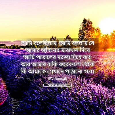 Picture 05 - যিচয়া 38:10 BENIRV - আমি বলেছিলাম, আমি - Bible Verse Picture
