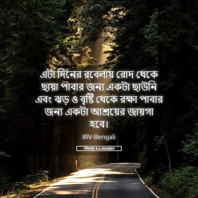 Picture 05 - যিচয়া 4:6 BENIRV - এটা দিনের রবেলায় - Bible Verse Picture