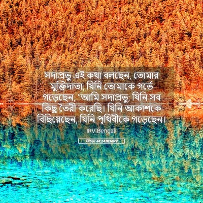 Picture 05 - যিচয়া 44:24 BENIRV - সদাপ্রভু এই কথা - Bible Verse Picture