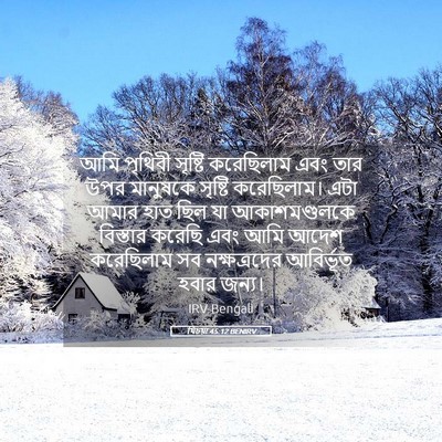 Picture 05 - যিচয়া 45:12 BENIRV - আমি পৃথিবী সৃষ্টি - Bible Verse Picture