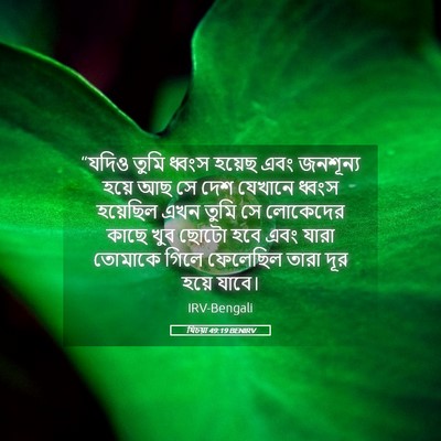 Picture 05 - যিচয়া 49:19 BENIRV - “যদিও তুমি ধ্বংস - Bible Verse Picture