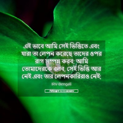 Picture 05 - যিহিষ্কেল 13:15 BENIRV - এই ভাবে আমি সেই - Bible Verse Picture