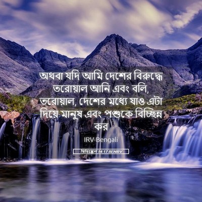 Picture 05 - যিহিষ্কেল 14:17 BENIRV - অথবা যদি আমি দেশের - Bible Verse Picture
