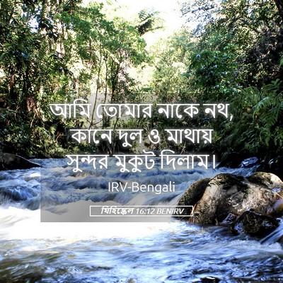 Picture 05 - যিহিষ্কেল 16:12 BENIRV - আমি তোমার নাকে নথ, - Bible Verse Picture