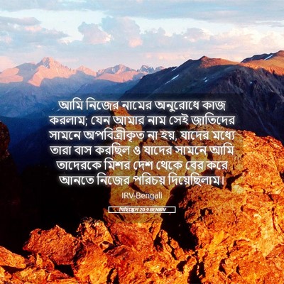 Picture 05 - যিহিষ্কেল 20:9 BENIRV - আমি নিজের নামের - Bible Verse Picture