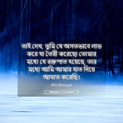 Picture 05 - যিহিষ্কেল 22:13 BENIRV - তাই দেখ, তুমি যে - Bible Verse Picture