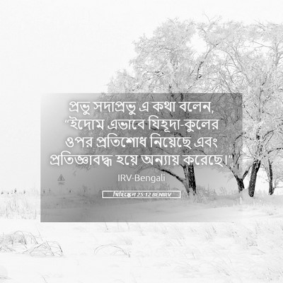 Picture 05 - যিহিষ্কেল 25:12 BENIRV - প্রভু সদাপ্রভু এ - Bible Verse Picture
