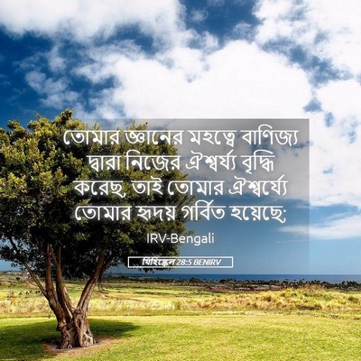 Picture 05 - যিহিষ্কেল 28:5 BENIRV - তোমার জ্ঞানের - Bible Verse Picture
