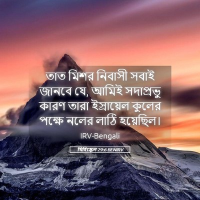 Picture 05 - যিহিষ্কেল 29:6 BENIRV - তাত মিশর নিবাসী - Bible Verse Picture