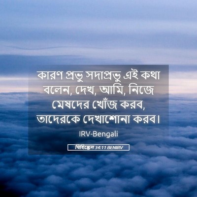 Picture 05 - যিহিষ্কেল 34:11 BENIRV - কারণ প্রভু - Bible Verse Picture