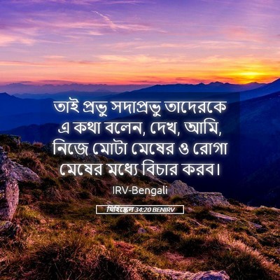 Picture 05 - যিহিষ্কেল 34:20 BENIRV - তাই প্রভু - Bible Verse Picture