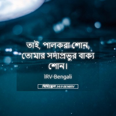 Picture 05 - যিহিষ্কেল 34:9 BENIRV - তাই, পালকরা শোন, - Bible Verse Picture
