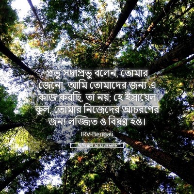 Picture 05 - যিহিষ্কেল 36:32 BENIRV - প্রভু সদাপ্রভু - Bible Verse Picture