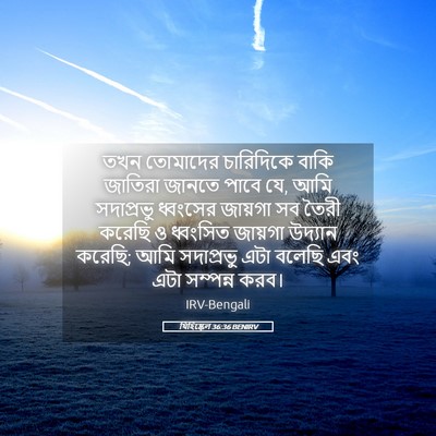 Picture 05 - যিহিষ্কেল 36:36 BENIRV - তখন তোমাদের - Bible Verse Picture