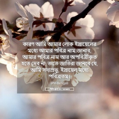 Picture 05 - যিহিষ্কেল 39:7 BENIRV - কারণ আমি আমার লোক - Bible Verse Picture