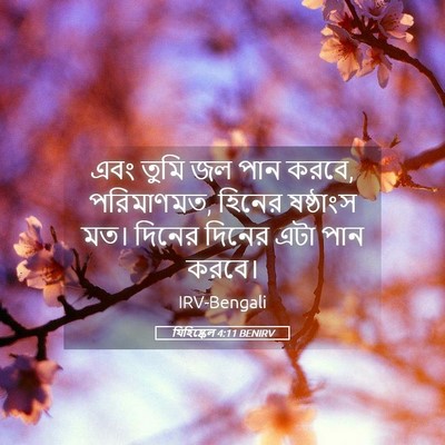 Picture 05 - যিহিষ্কেল 4:11 BENIRV - এবং তুমি জল পান - Bible Verse Picture