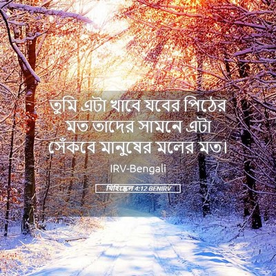 Picture 05 - যিহিষ্কেল 4:12 BENIRV - তুমি এটা খাবে যবের - Bible Verse Picture