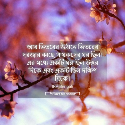 Picture 05 - যিহিষ্কেল 40:44 BENIRV - আর ভিতরের উঠানে - Bible Verse Picture