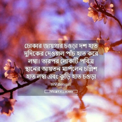 Picture 05 - যিহিষ্কেল 41:2 BENIRV - ঢোকার জায়গার - Bible Verse Picture