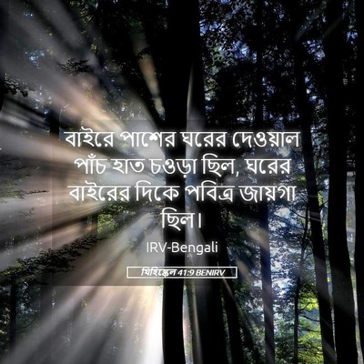 Picture 05 - যিহিষ্কেল 41:9 BENIRV - বাইরে পাশের ঘরের - Bible Verse Picture