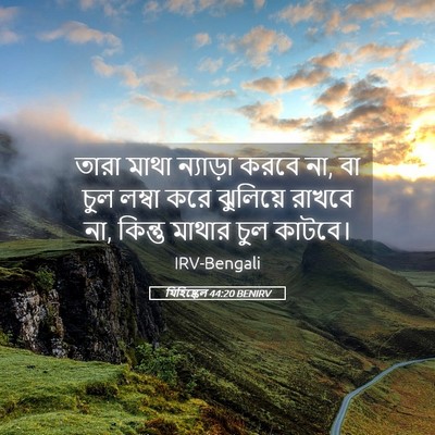 Picture 05 - যিহিষ্কেল 44:20 BENIRV - তারা মাথা ন্যাড়া - Bible Verse Picture
