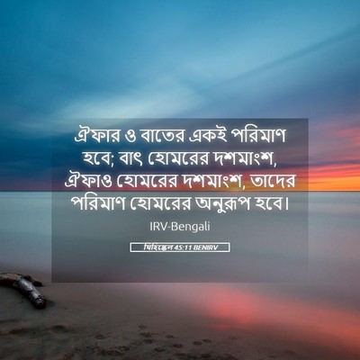 Picture 05 - যিহিষ্কেল 45:11 BENIRV - ঐফার ও বাতের একই - Bible Verse Picture