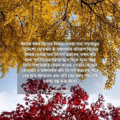 Picture 05 - যিহিষ্কেল 46:12 BENIRV - শাসক যখন নিজের - Bible Verse Picture