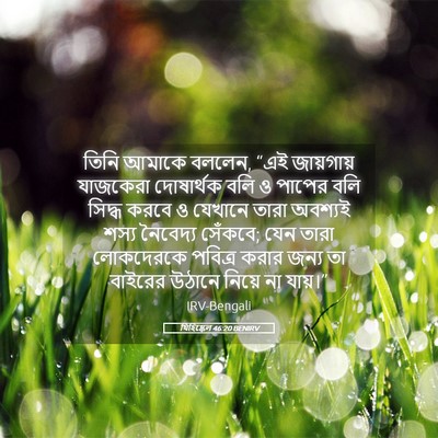 Picture 05 - যিহিষ্কেল 46:20 BENIRV - তিনি আমাকে বললেন, - Bible Verse Picture