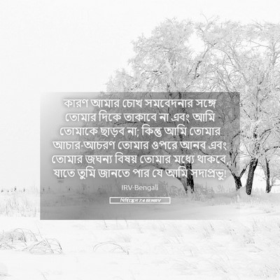 Picture 05 - যিহিষ্কেল 7:4 BENIRV - কারণ আমার চোখ - Bible Verse Picture