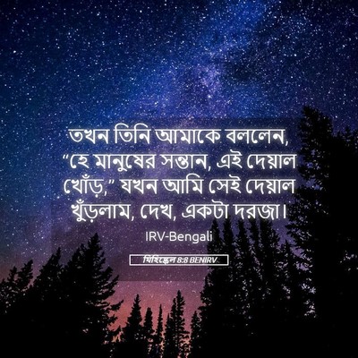 Picture 05 - যিহিষ্কেল 8:8 BENIRV - তখন তিনি আমাকে - Bible Verse Picture