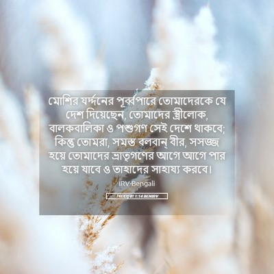 Picture 05 - যিহোচূৱা 1:14 BENIRV - মোশির যর্দ্দনের - Bible Verse Picture