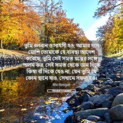 Picture 05 - যিহোচূৱা 1:7 BENIRV - তুমি বলবান ও সাহসী - Bible Verse Picture