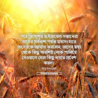 Picture 05 - যিহোচূৱা 10:20 BENIRV - পরে যিহোশূয় ও - Bible Verse Picture