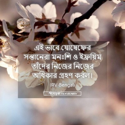 Picture 05 - যিহোচূৱা 16:4 BENIRV - এই ভাবে যোষেফের - Bible Verse Picture