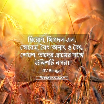Picture 05 - যিহোচূৱা 19:38 BENIRV - যিরোণ, মিগদল-এল, - Bible Verse Picture