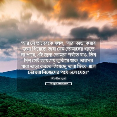 Picture 05 - যিহোচূৱা 2:16 BENIRV - আর সে তাদেরকে বলল, - Bible Verse Picture